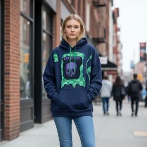 Unique Linkin Park Graphic Sweatshirt Handmade Art upcycled